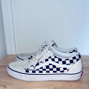 Vans Old School Checkerboard Print White